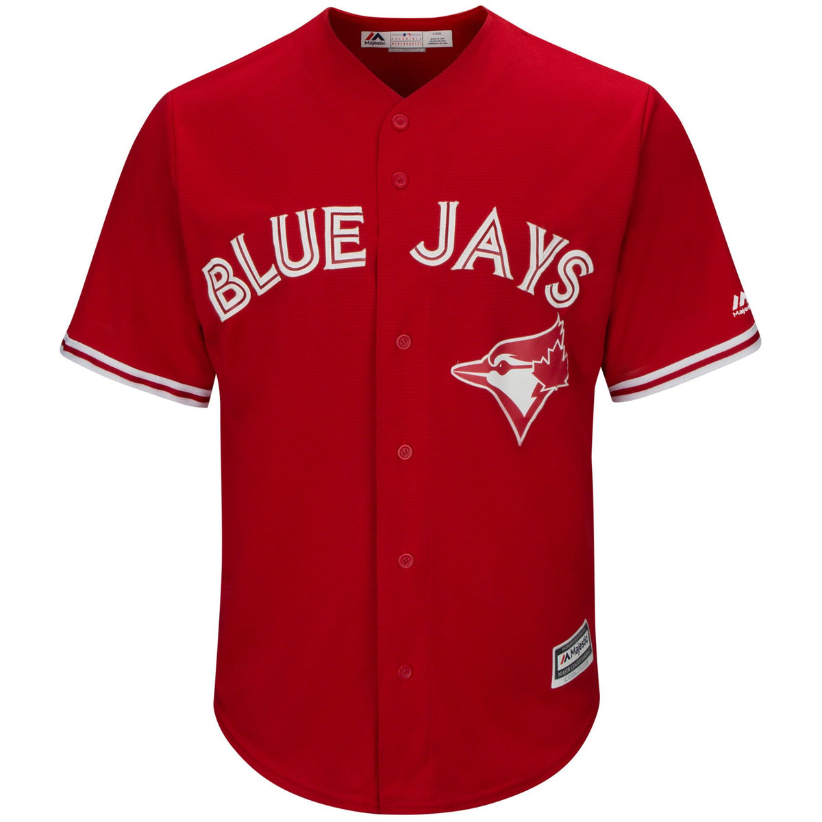 Blue Jays Replica Adult Alternate Red Jersey by Majestic (BLANK