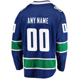 Vancouver Canucks Fanatics Branded Blue Breakaway - CUSTOMIZED Jersey