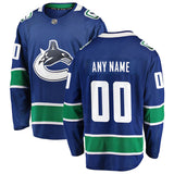 Vancouver Canucks Fanatics Branded Blue Breakaway - CUSTOMIZED Jersey