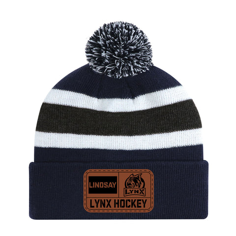 Lindsay Lynx Pom Pom Toque - Patch (Rectangle)